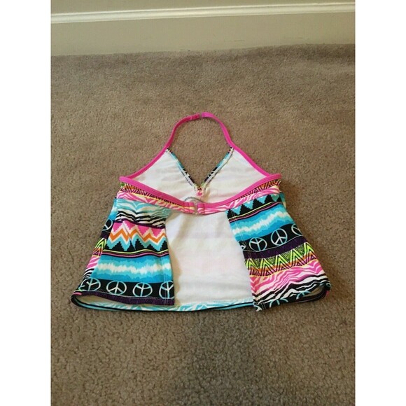 Girls Printed Swim Top 1 Piece Size Large 10-12 Multi-Color - Picture 5 of 7